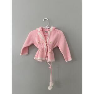 Vintage Little Angel Original Knit Sweater Pink Floral 18m